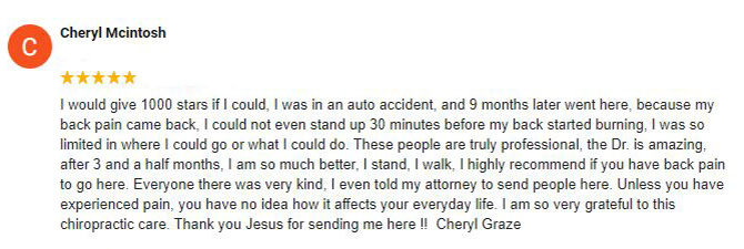 Chiropractic Greenville TX Cheryl Testimonial