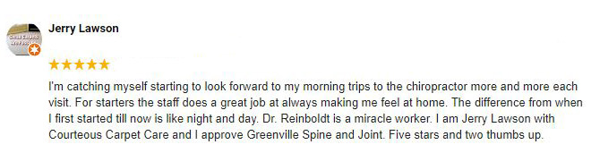 Chiropractic Greenville TX Jerry Testimonial